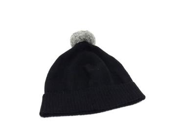 1円 ■美品■ LOUIS VUITTON ルイヴィトン ウール×ナイロン×ポリウレタン ニット帽 ニットキャップ 帽子 ブラック系×グレー系 FU5644