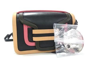 1円 PIERRE HARDY ピエールアルディ アルファ レザー 2WAY ハンドバッグ ショルダー ブラック系&times;ブラウン系 FQ3460