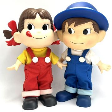【不二家の永遠のマスコット】ペコちゃん ポコちゃん人形 二体セット フィギュア FUJIYA 不二家 人形 ドール コレクター必見