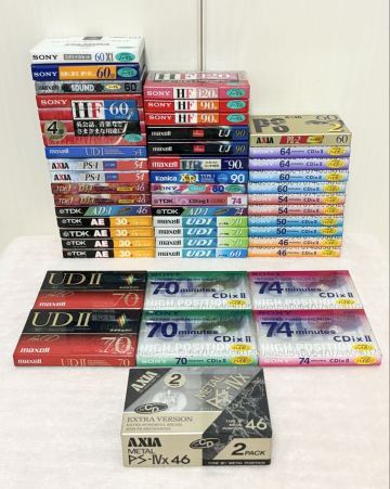 ◆未使用品◆カセットテープ ノーマル31本　ハイポジ17本メタル2本まとめてセットSONY/Maxell/TDK/AXIA/ps-1/ps-2/CD ing1/CDix 2/ps-4x/HF