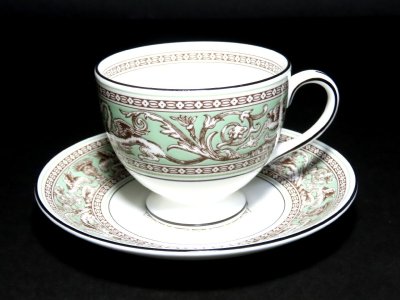 ■ウェッジウッド　　カップ＆ソーサー　　フロレンティーンセージグリーン　　　〈同梱対象商品〉