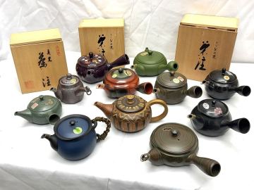 1円〜 急須 茶道具 11点 まとめて 常滑焼 茶器 茶注 美濃焼 萬古焼 煎茶道具 和食器 陶磁器 陶器 陶芸 伝統工芸品 銘あり 在銘 未使用含む