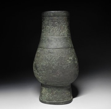 緑屋i■ 中国古玩　古銅　花瓶 壺　饕餮紋　唐物 時代物　i9/1104-3/4-2#60