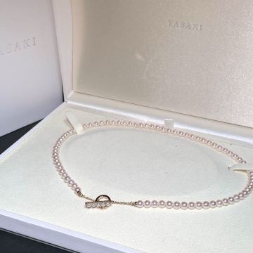750/TASAKI タサキ バランス アコヤ あこや パール ネックレス 本真珠 照り最強 ピンク 約4.5mm-5mm 約40cm 約12.9g K18 18金 田崎