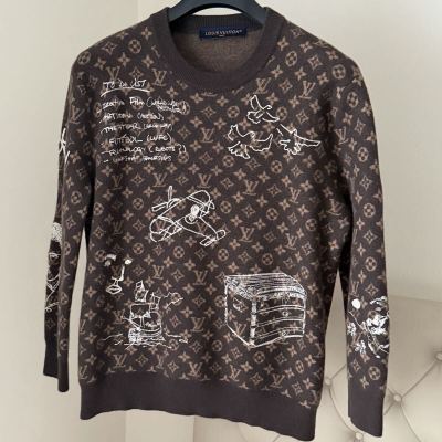 23AW ルイヴィトン　エンブロイダード モノグラム 総柄クルーネックニットセーター　XL