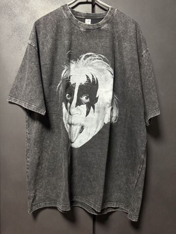 Albert Einstein &times; KISS T_shits XXL アインシュタイン パロディーT Gene Simmons Paul Stanley Hard rock DEMON Guns
