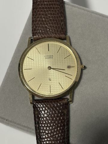 CITIZEN シチズン 18K 750 4-796268Y 金無垢 クオーツ 社外ベルト メンズ 中古品