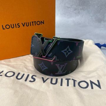 未使用保管品◆LOUIS VUITTON ルイヴィトン サンチュール ベルト LVライト ブラック 黒 カジュアル