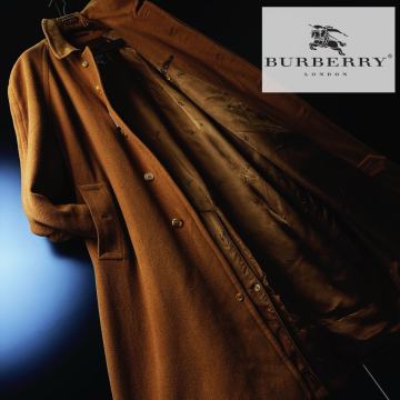 e7 綺麗●20万超●完全頂点極ツヤカシミヤ●BURBERRY COLLECTION●最高級ウールステンカラーコート バーバリーコート メンズ　イギリス製