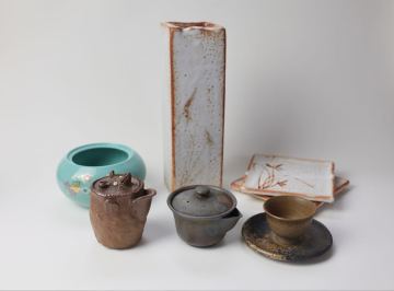 備前焼　宝瓶　茶碗　狸宝瓶 花瓶 茶道具 茶器　志野焼　 茶碗　8点まとめ