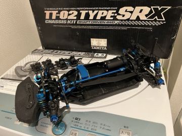 タミヤ TT-02 TYPE-SRX オプションパーツ スペアパーツ 多数付属 中古！ サスアーム SR仕様 15.5T ブラシレスモーター付