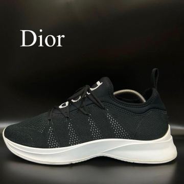 1円【美品】Dior ディオール ネオプレン テクニカルメッシュ スニーカー ローカット B25 ロゴ メンズ メッシュ ブラック 黒 サイズ27cm相当