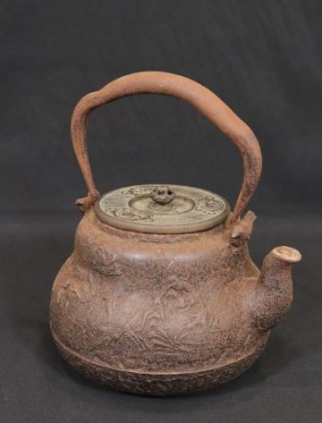 11541■ 晴寿堂造 鉄瓶 花文 茶道具 煎茶道具