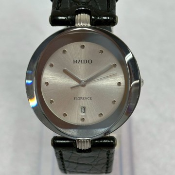 I448-O15-8625◎ RADO ラドー FLORENCE フローレンス 129.3763.4 クォーツ デイト シルバー文字盤 ラウンド 3針 メンズ 腕時計 OA