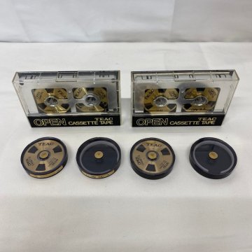 【5P2658】1円スタート TEAC ティアック OPEN CASSETTE TAPE カセットテープ 6点まとめ オープンリール風 NT-50 ゴールドカラー 現状品