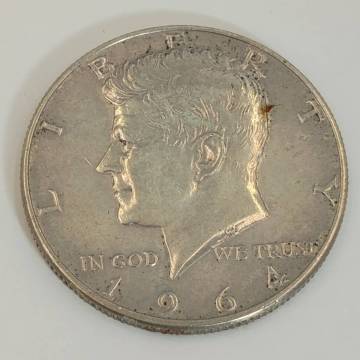 SV900 ケネディ ハーフダラー HALF DOLLAR コイン 銀貨 メダル アメリカ製 1964年 重さ 約12.5g 確認済み #23034