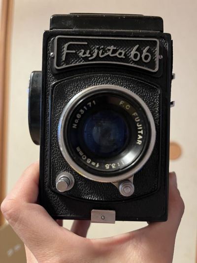 フジタ FUJITA fujita 66 二眼レフ フィルムカメラ FUJITAR 80mm f3.5 レザー #4204