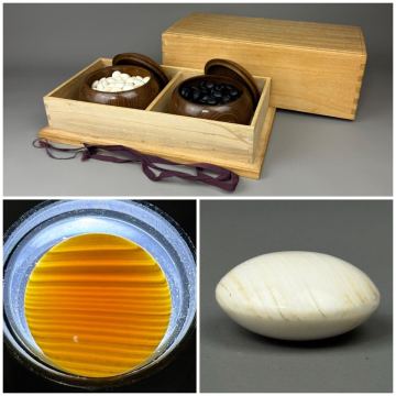 天然本蛤 那智黒石 碁石 桐箱付 時代品 10.1㎜ 骨董 スワブデ 囲碁 将棋 碁笥 娯楽 蛤 那智黒 趣味 // 日向産 国産