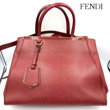 【美品】FENDI フェンディ トゥージュール 2way ハンドバッグ ショルダーバッグ トートバッグ レッド