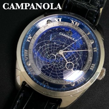 稼働品 シチズン CAMPANOLA カンパノラ コスモサイン 星座盤 BT交換済 動作確認 4398-T015425 QZ/SS メンズ 腕時計 正規品 訳有 最落無