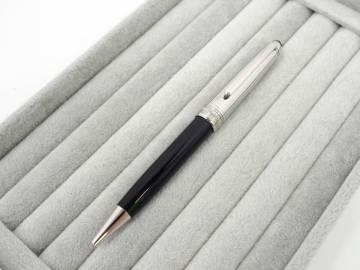 1349 文具祭 MONTBLANC モンブラン MEISTER STUCK マイスターシュテュック ボールペン 黒×シルバー 青インク 筆記確認OK 中古品 美品