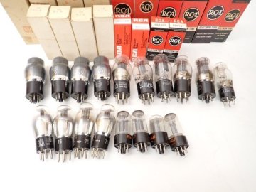 真空管 おまとめ 18本セット RCA 6F6G/ 6A6/ 5V4G/ 6AH4GT/ 82/ 30/ 76 等 箱付き □ 73ECE-53