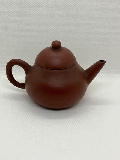 煎茶道具　時代物　孟臣　朱泥急須　茶銚　茶注　水平　唐物　後手急須　茶器　箱無