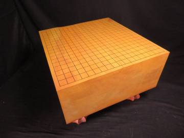 本榧 六寸 18ｃｍ 四方柾 脚付き 碁盤 19㎏