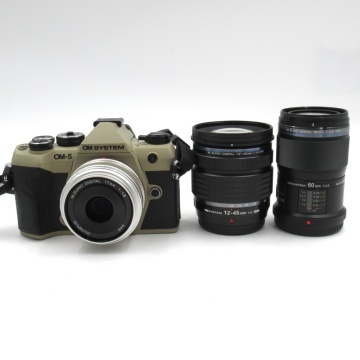 1円〜 OM SYSTEM オーエムシステム OM-5 II ミラーレスカメラ レンズ3点 動作確認済 4239187