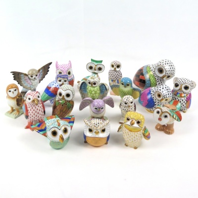 1円〜 HEREND ヘレンド 世界のふくろうコレクション フィギュリン 計19点 ※同梱不可 4227078