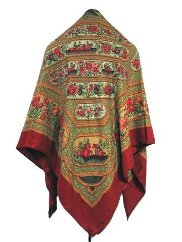 ☆超美品☆HERMES エルメス*カレジェアン*QALAMDAN カラムダン*カレ140*カシミヤ/シルク*大判ショール*スカーフ*フランス製