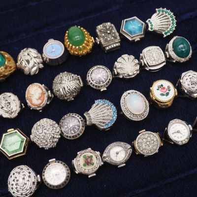 (WT1101) 1円 リングウォッチ アクセサリー 手巻き 機械式 28個 大量セット セイコー オリエント チャンドラー 等 指輪 時計 まとめて