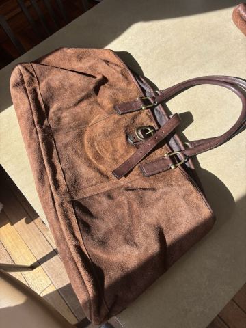 【未使用品】ワイルドスワンズブラウン スエード ボストンバッグ 茶色