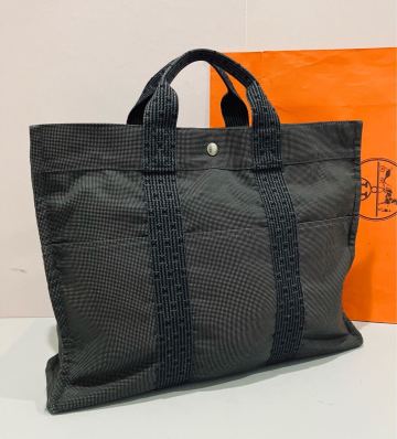 HERMES ● 極美品 エールライン MM トートバッグ ハンドバッグ グレー バッグ エルメス バック