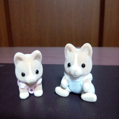 アーバンライフシリーズ　オークルイヌ　ふたごの赤ちゃん　シルバニア
