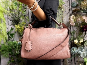 ●超美品●FENDI フェンディ●セレリア●カーフ レザー 本革●2way ハンド バッグ●モーヴピンク くすみ系●SV金具●B5 書類 収納●Js61780