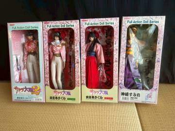 【193】　さくら大戦　フルアクションドールシリーズ 4体まとめ　真宮寺さくら　神崎すみれ　パッケージ破れ　当時物