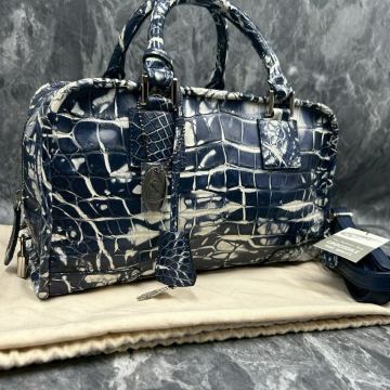 【未使用級】希少 リアルクロコ クロコダイル クロコ トートバッグ ショルダー センター取り JRA認定 総柄 ビジネス ビジネス レザー 2way