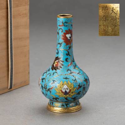 明 年代物 貴重 稀少珍品 銅胎景泰藍 琺瑯彩 龍紋