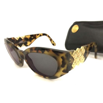 1円 美品 GIANNI VERSACE ジャンニヴェルサーチ メデューサ べっ甲柄 眼鏡 メガネ 度入り アイウェア サングラス　ブラウン　/JP1164