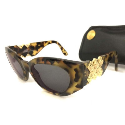 1円 美品 GIANNI VERSACE ジャンニヴェルサーチ メデューサ べっ甲柄 眼鏡 メガネ 度入り アイウェア サングラス　ブラウン　/JP1164