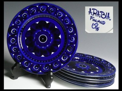 アラビア フィンランド ARABIA 人気シリーズ バレンシア ③ プレート 6枚 n826