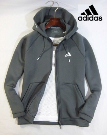 L火12409新品▼ アディダス ゴルフ 【 M 】 グレー系 ジップアップフーディー ADIDAS GOLF スウェットパーカ UPF50+ パーカー