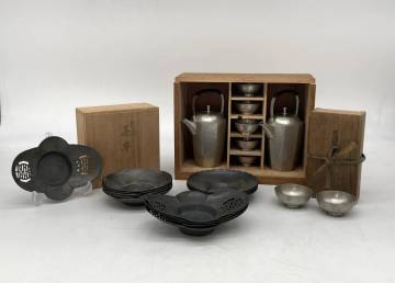 京都6★ まとめ 南錫 錫製 金利老店 茶托 盃 酒器 煎茶道具 