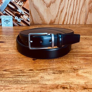 牛革 調整可 イタリアンレザー フリーサイズ カジュアル メンズ ベルト ビジネス 紳士 スーツ 新品 本革 一円　1円　ブラック　黒