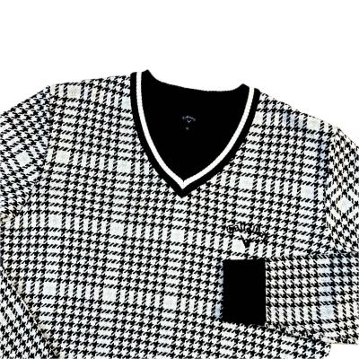 ★超美品★Callaway キャロウェイ / 千鳥チェック Vネックセーター 保温 / サイズＭ