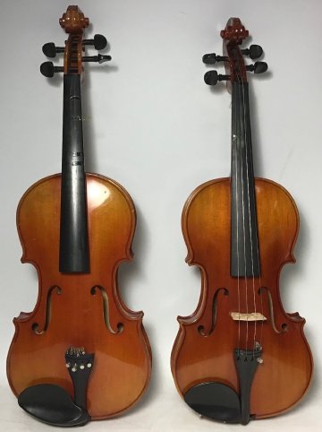 管理番号Eb0018【中古】ジャンク SUZUKI バイオリン 2本セット No.330 ＆ No.200 (4/4) JUNK 現状渡し