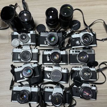 【1円スタート】MFカメラ　レンズ　まとめ　動作未確認 Nikon MINOLTA PENTAX OLYMPUS CANON YASHICA など　フィルムカメラ