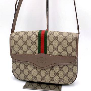 GUCCI グッチ ショルダーバッグ GGスプリーム シェリーライン GG柄 PVC レザー 斜め掛け
