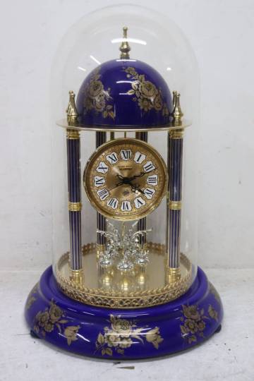 Y14/033 日新時計 MASTER QUARTZ マスター クオーツ 2D 回転振り子時計 置時計 現状品